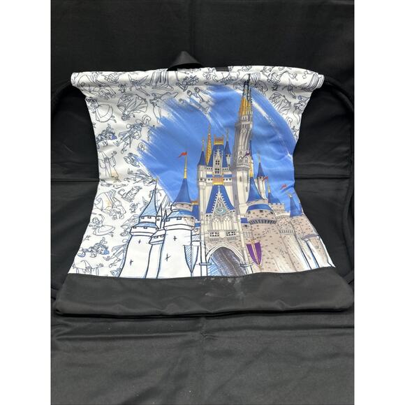 Disney Parks Ink And Paint Cinderella Castle Drawstring Cinch Bag Backpack NWT - Picture 1 of 7